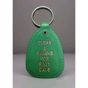 Narcotics Anonymous NA -CLEAN & SERENE FOR SIXTY DAYS- Green & Gold KEY TAG GIFT
